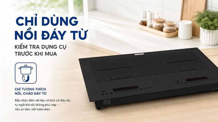Bếp từ đôi âm Junger JG CEJ-221 4400W Màu Đen