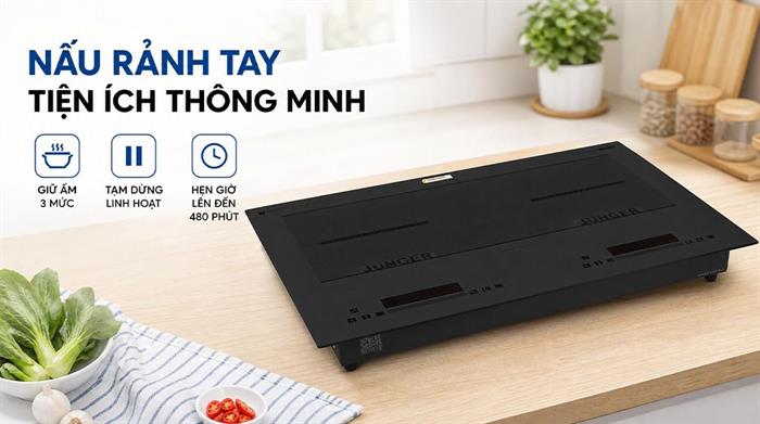 Bếp từ đôi âm Junger JG CEJ-221 4400W Màu Đen