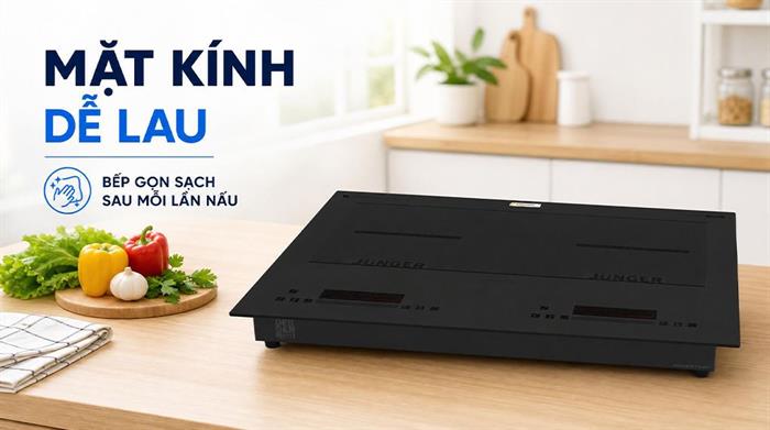 Bếp từ đôi âm Junger JG CEJ-221 4400W Màu Đen