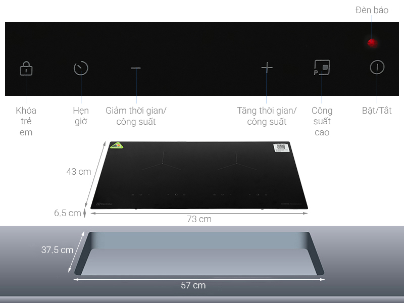 Bếp từ đôi âm Electrolux ​EHI7252BF 5000W