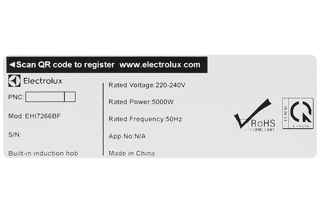Bếp từ đôi âm Electrolux ​EHI7266BF 5000W Màu Đen