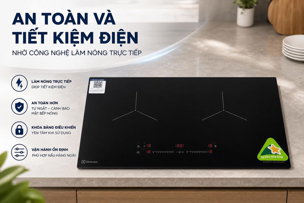 Bếp từ đôi âm Electrolux ​EHI7266BF 5000W Màu Đen