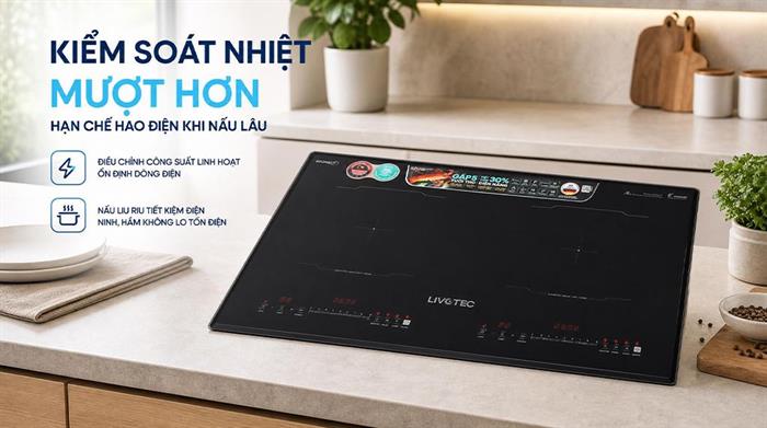 Bếp từ đôi âm Livotec LID-990M 4400W Màu Đen