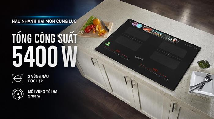 Bếp từ đôi âm Livotec LID-999M 5400W Màu Đen