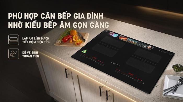 Bếp từ đôi âm Livotec LID-999M 5400W Màu Đen