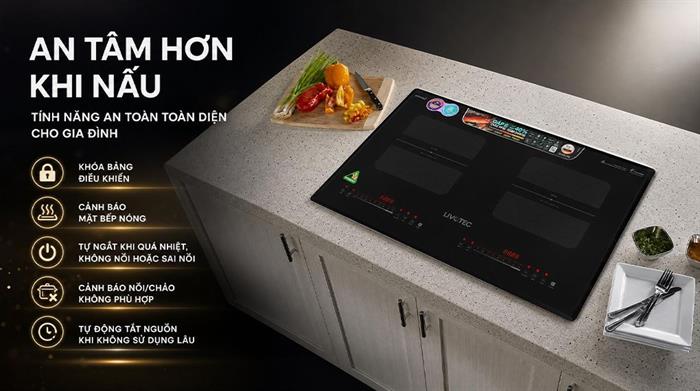 Bếp từ đôi âm Livotec LID-999M 5400W Màu Đen