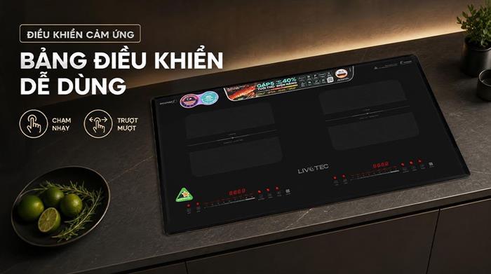 Bếp từ đôi âm Livotec LID-999M 5400W Màu Đen