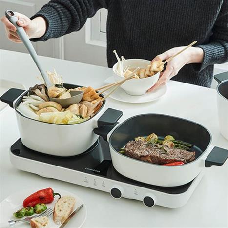 Bếp từ đôi Lock&Lock EJI326WHT 2800W Màu Trắng