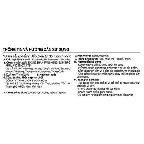 Bếp từ đôi Lock&Lock EJI326WHT 2800W Màu Trắng