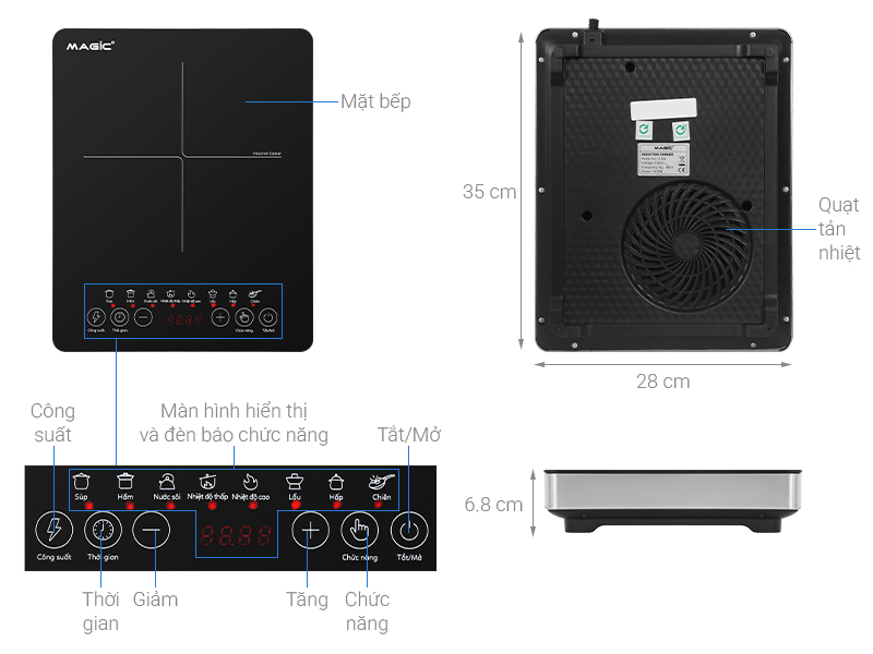 Bếp từ đơn Magic A-54 1500W