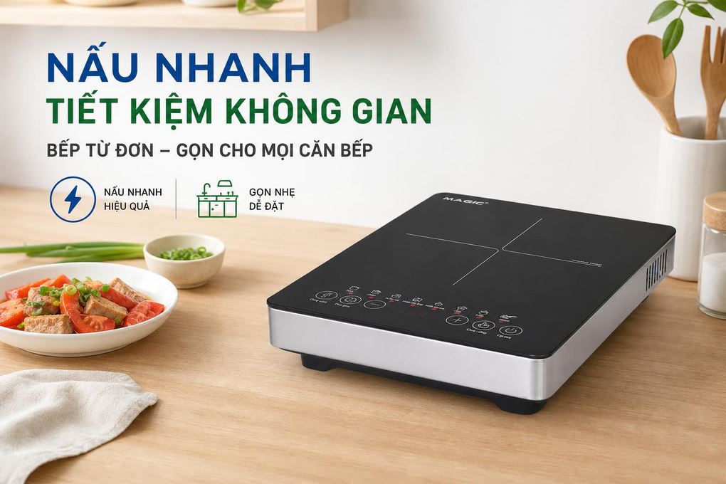 Bếp từ đơn Magic A-54 1500W Màu Đen