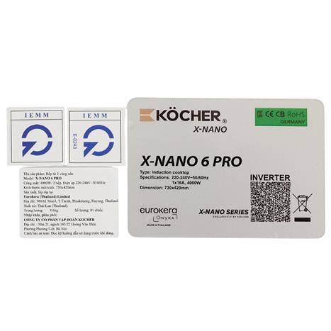 Bếp từ đôi âm Kocher X Nano 6 Pro 4000W Màu Đen