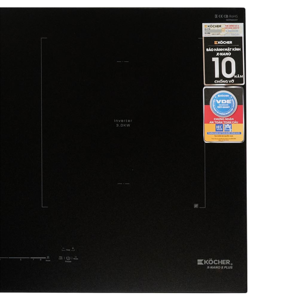 Bếp từ đôi âm Kocher X Nano 8 Plus 4000W Màu Đen