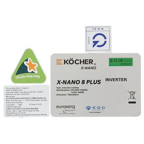 Bếp từ đôi âm Kocher X Nano 8 Plus 4000W Màu Đen
