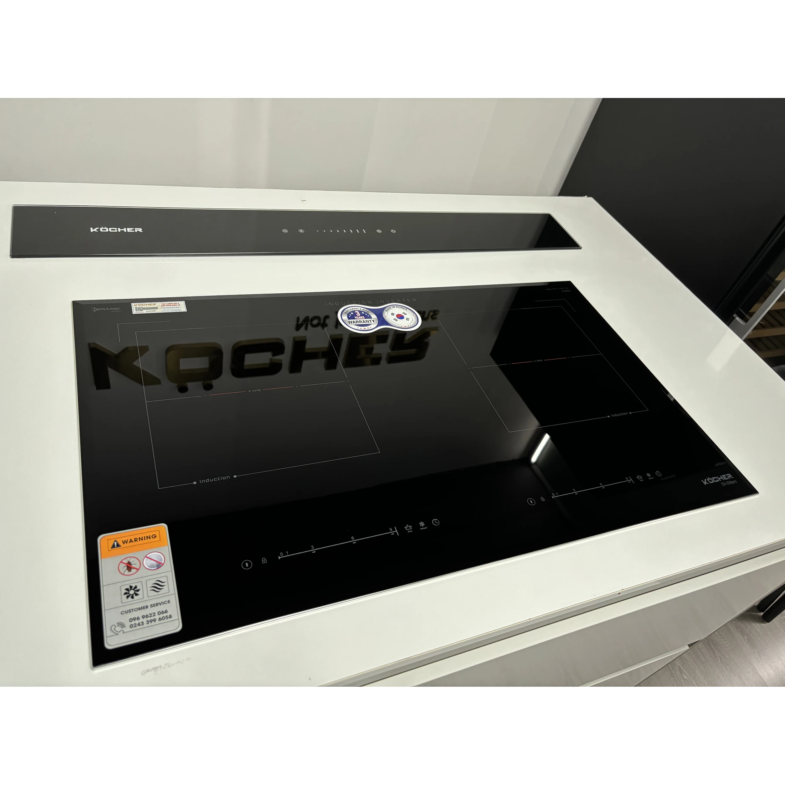 Bếp từ đôi âm Kocher DI-330 Pro 4000W Màu Đen
