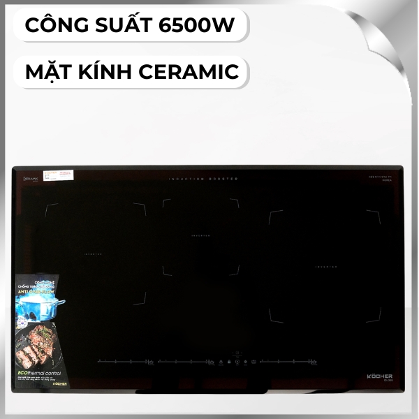 Bếp từ 3 vùng nấu âm Kocher DI-355 6500W