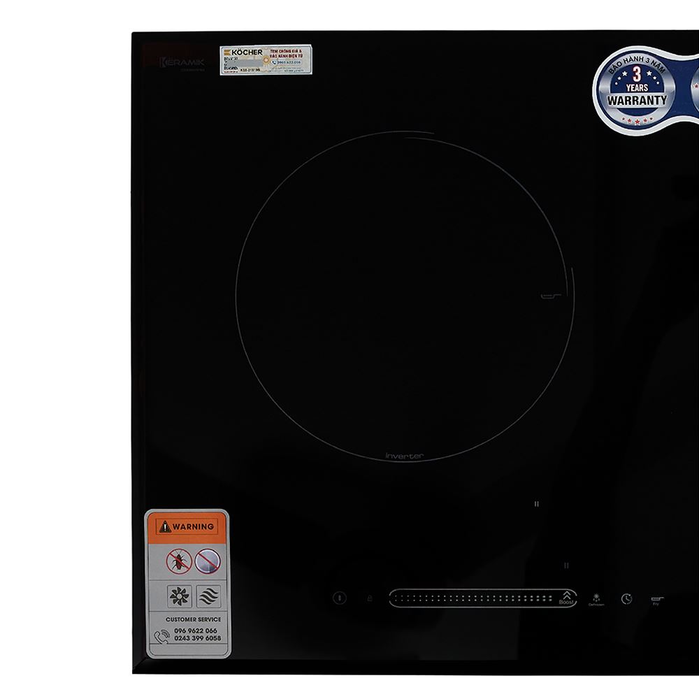 Bếp từ đôi âm Kocher DI-628SE 4000W Màu Đen