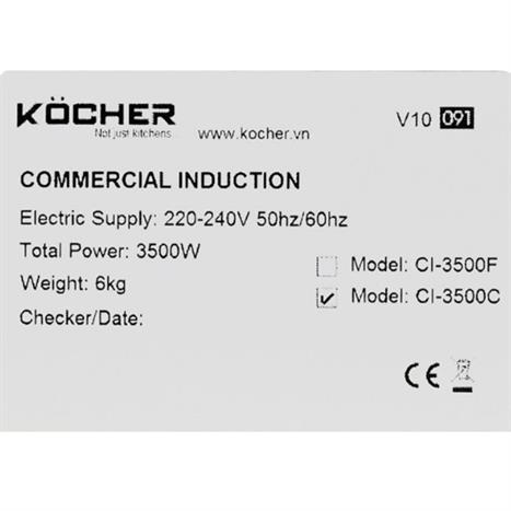 Bếp từ công nghiệp Kocher CI-3500C 3500W Màu Bạc