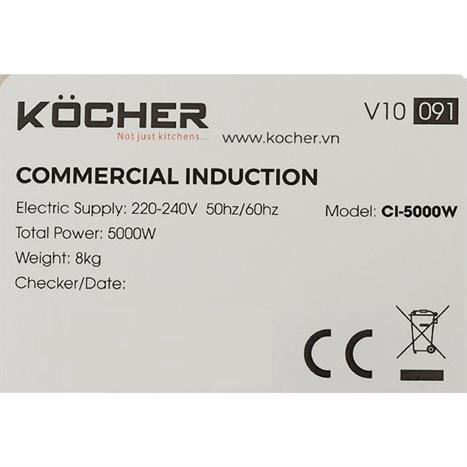 Bếp từ công nghiệp Kocher CI-5000W 5000W Màu Bạc