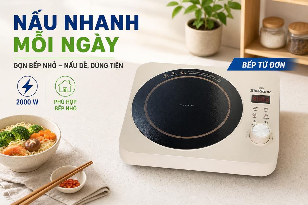 Bếp từ đơn BlueStone ICB-6618 2000W Màu Màu be