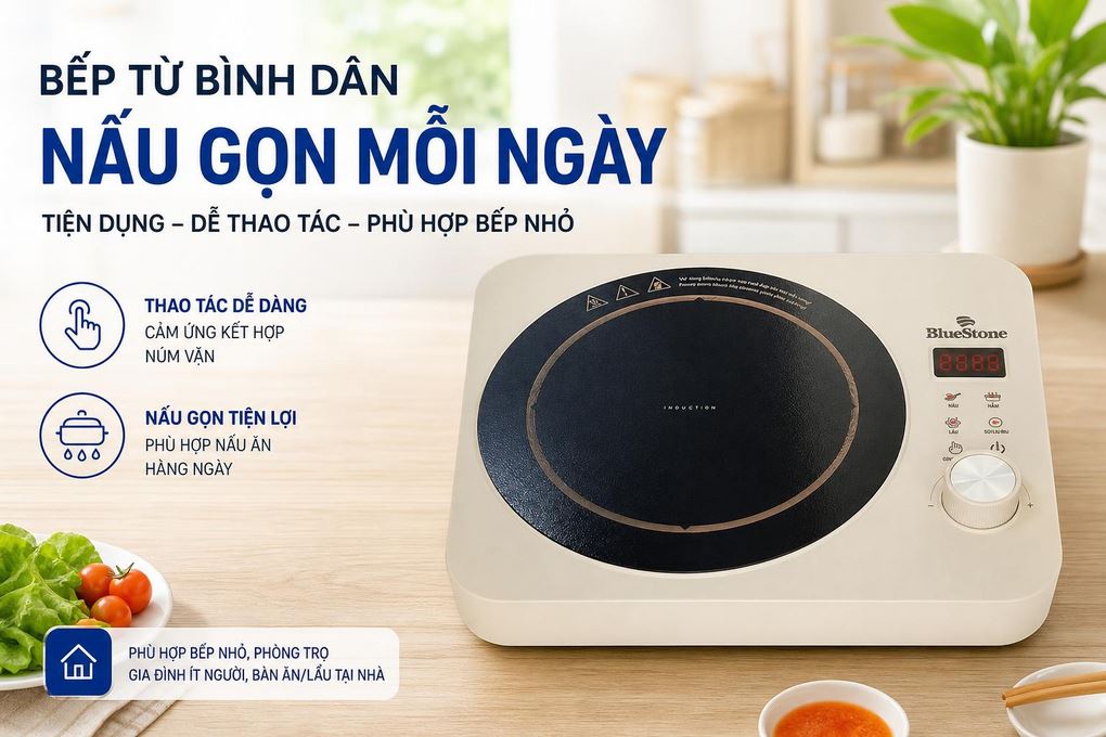 Bếp từ đơn BlueStone ICB-6618 2000W Màu Màu be