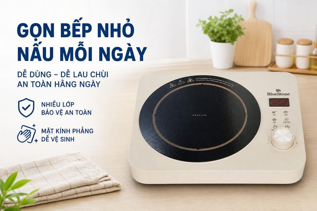 Bếp từ đơn BlueStone ICB-6618 2000W Màu Màu be