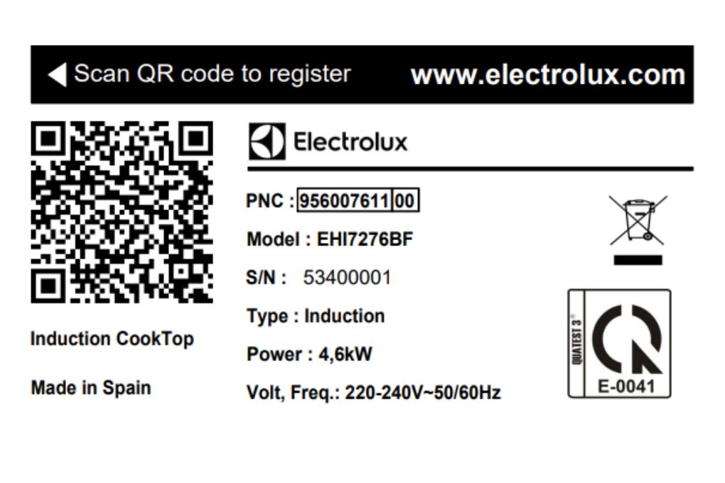 Bếp từ đôi âm Electrolux ​EHI7276BF 4600W Màu Đen