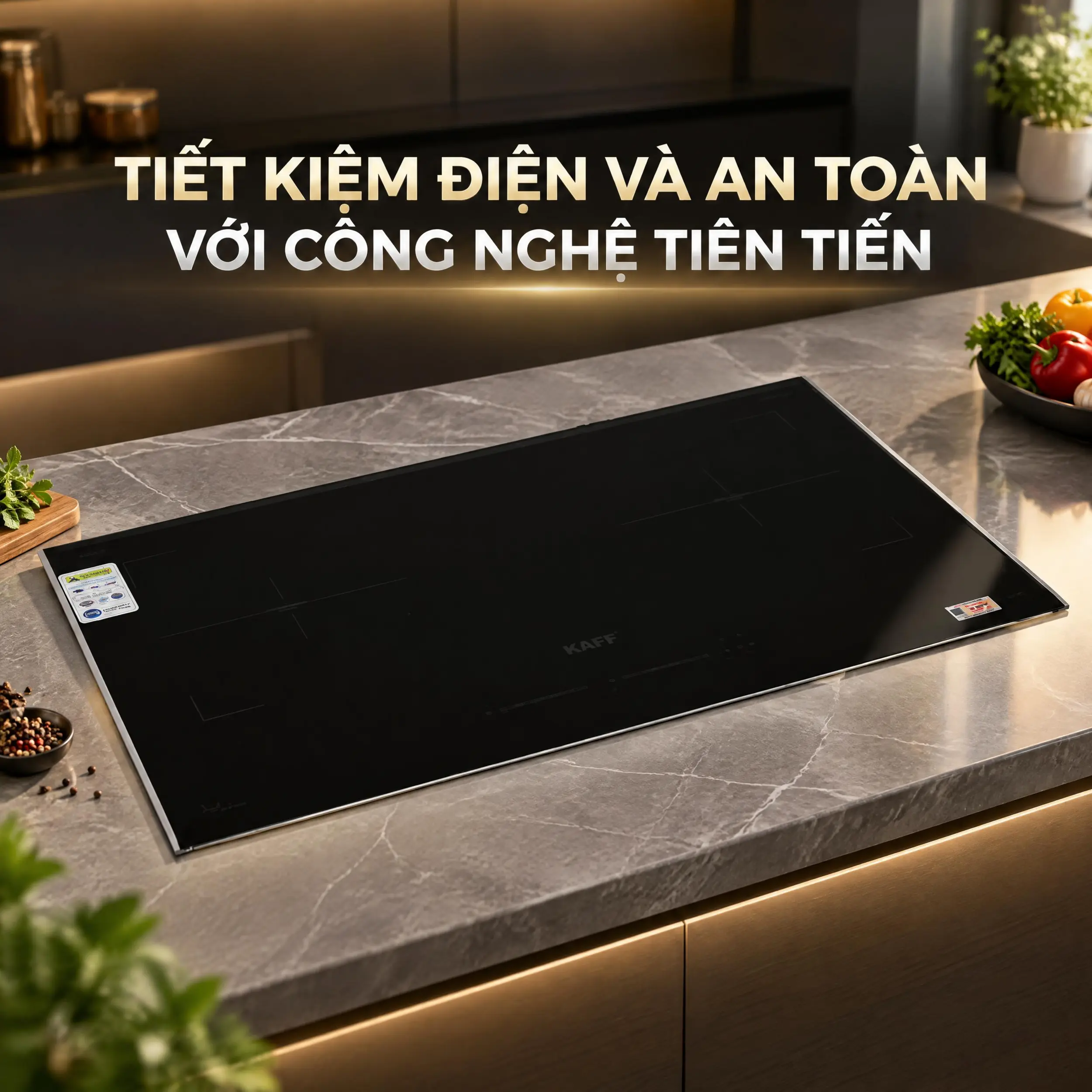 Bếp từ đôi âm KAFF KF-VS9885II 4600W Màu Đen