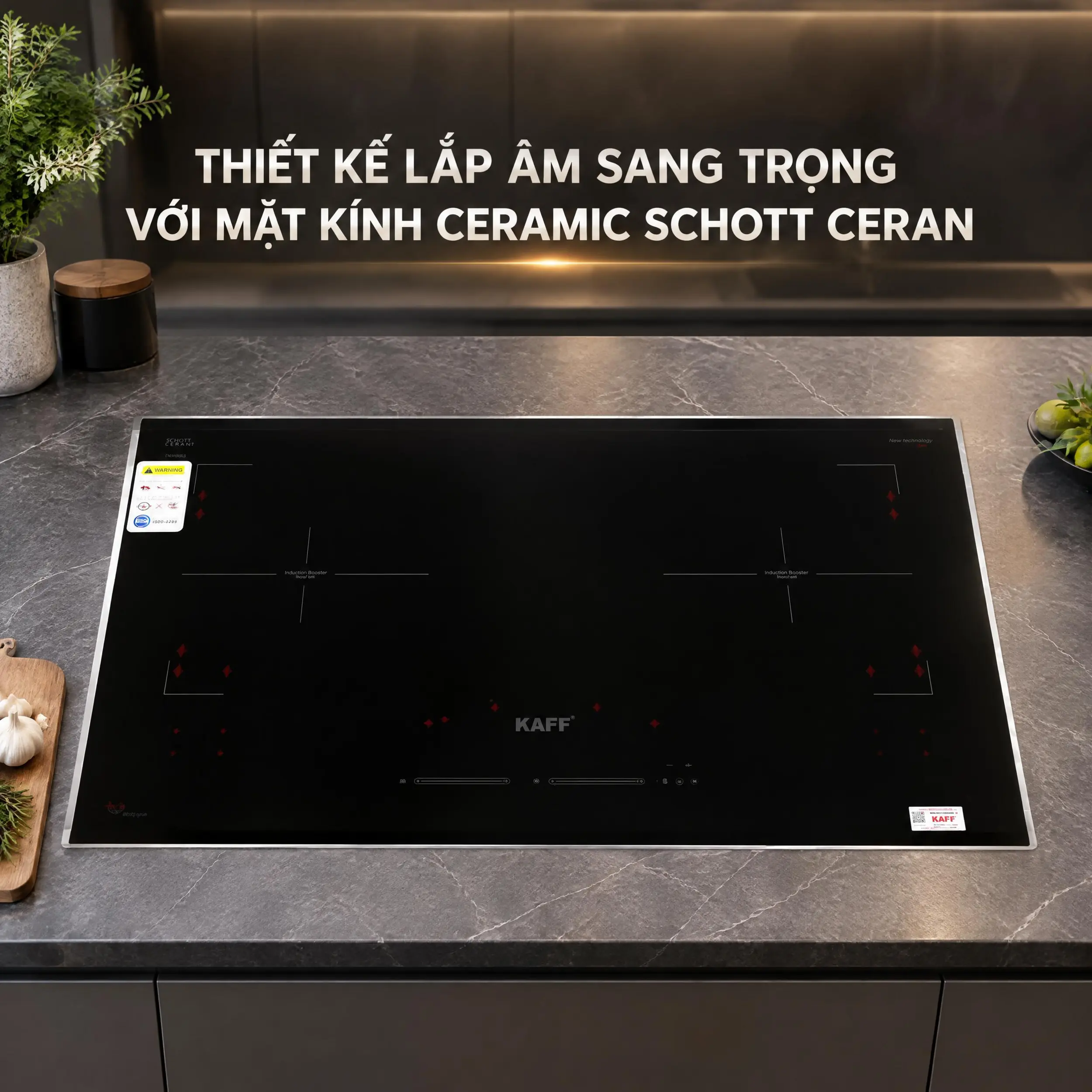 Bếp từ đôi âm KAFF KF-VS9885II 4600W Màu Đen