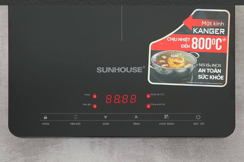 Bếp từ đơn Sunhouse SHD6804 2000W Màu Đen