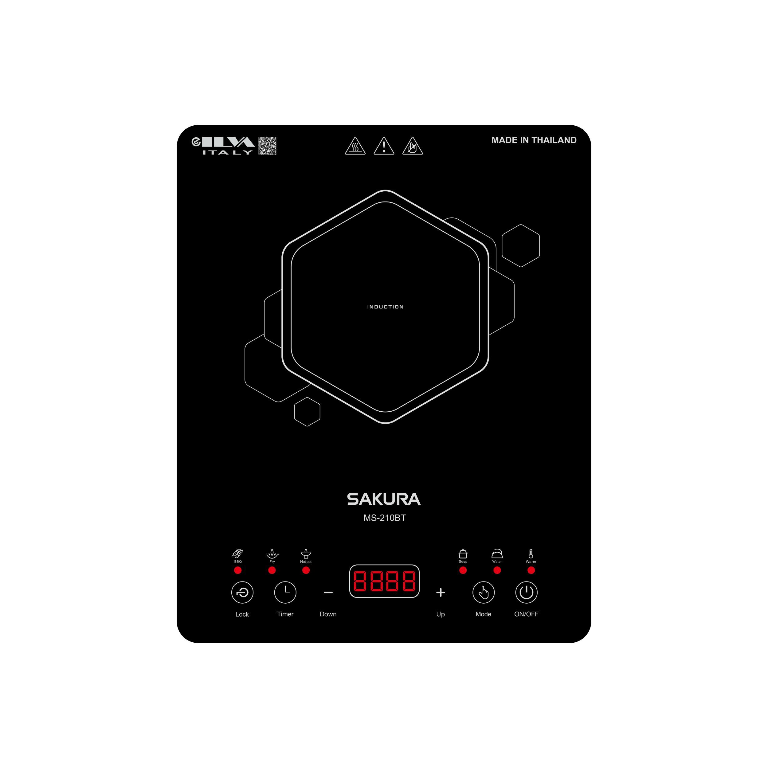 Bếp từ đơn Sakura MS-210BT 2000W Màu Đen