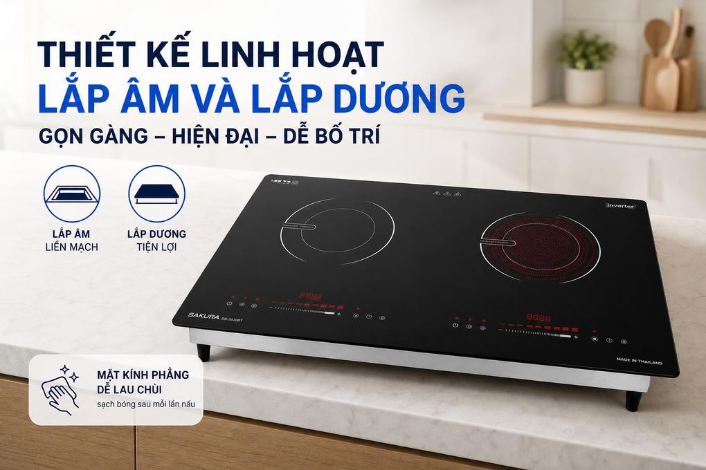 Bếp điện từ hồng ngoại Sakura DS-3530BT 4400W Màu Đen