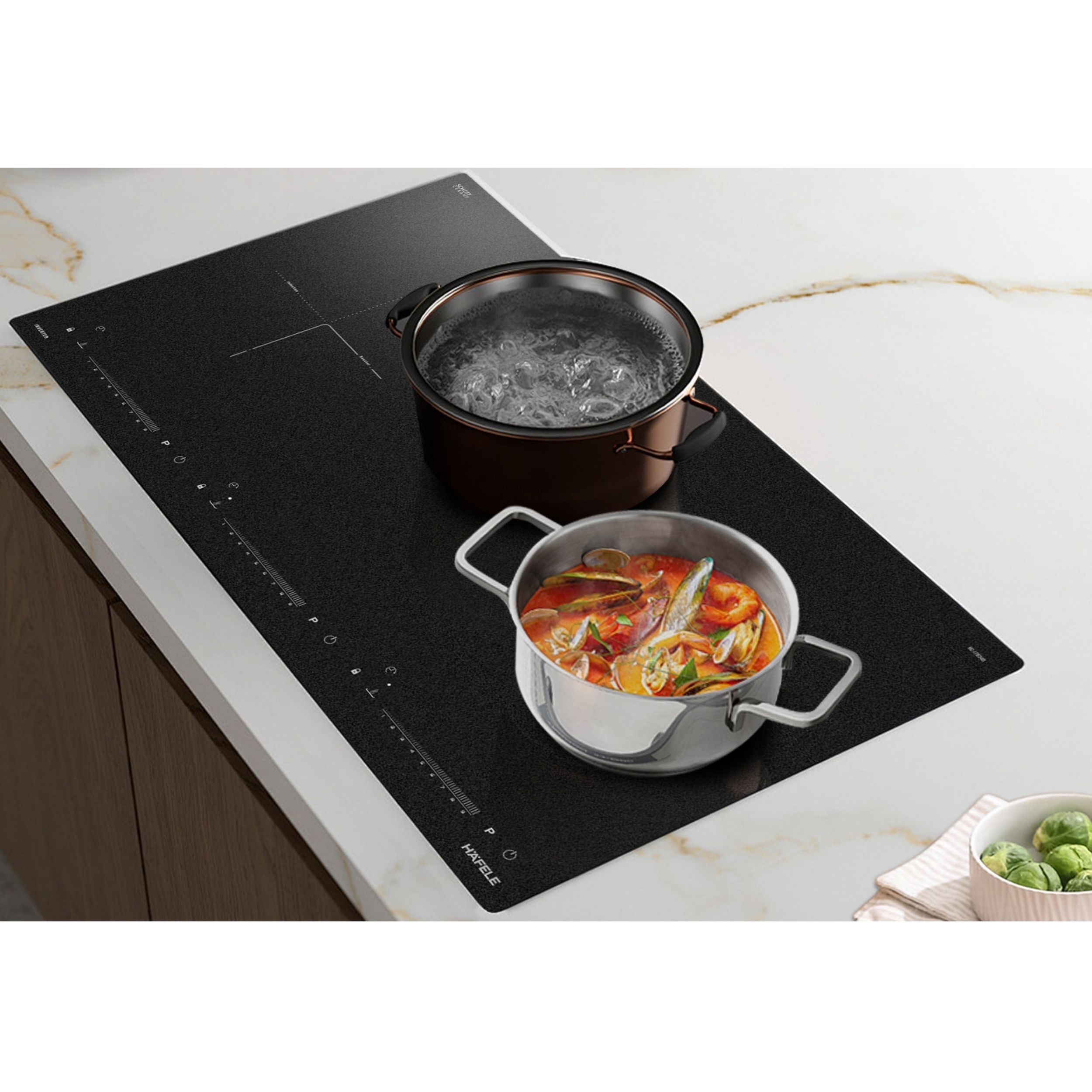 Bếp từ 3 vùng nấu lắp âm Hafele HC-I7834B (536.61.719) 5800W Màu Đen