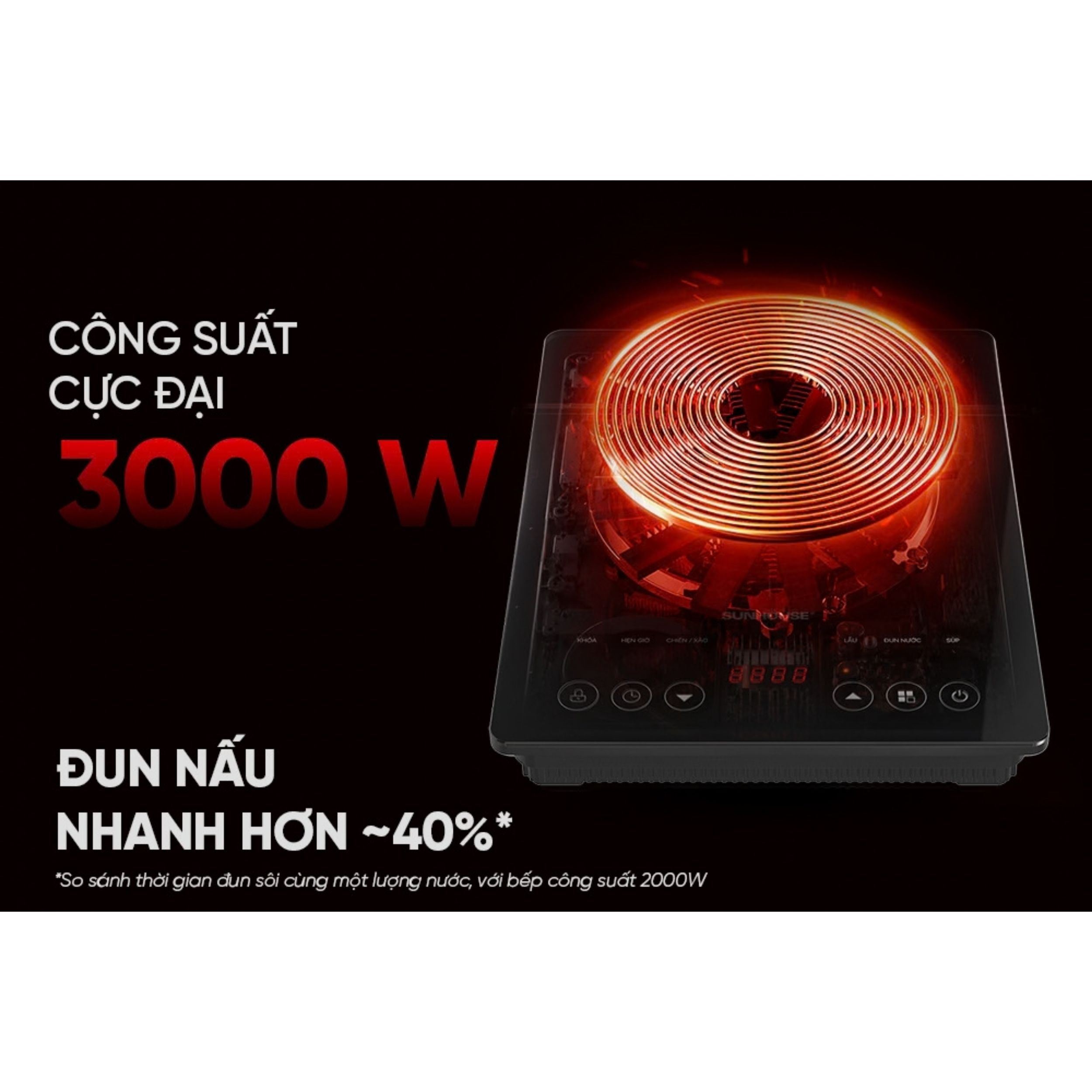Bếp từ đơn Sunhouse SHD6896 3000W Màu Đen