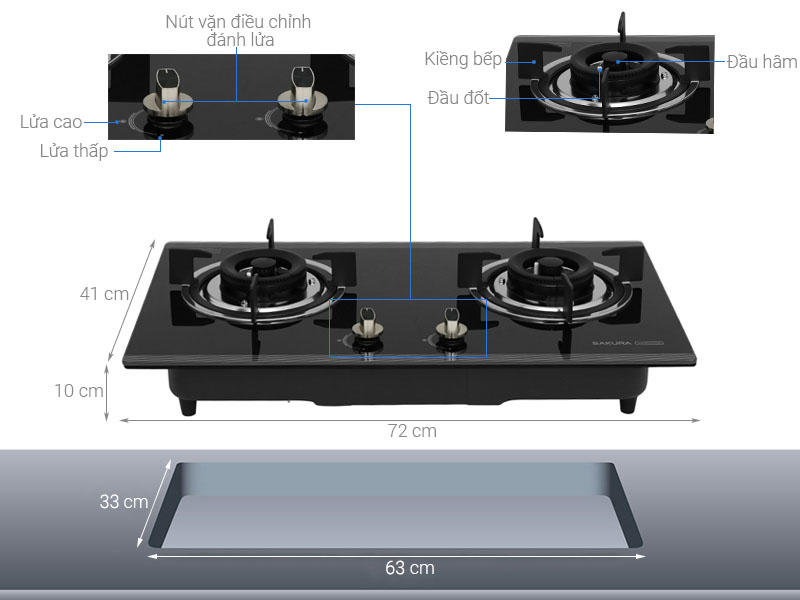 Bếp ga âm Sakura SG-2530GB