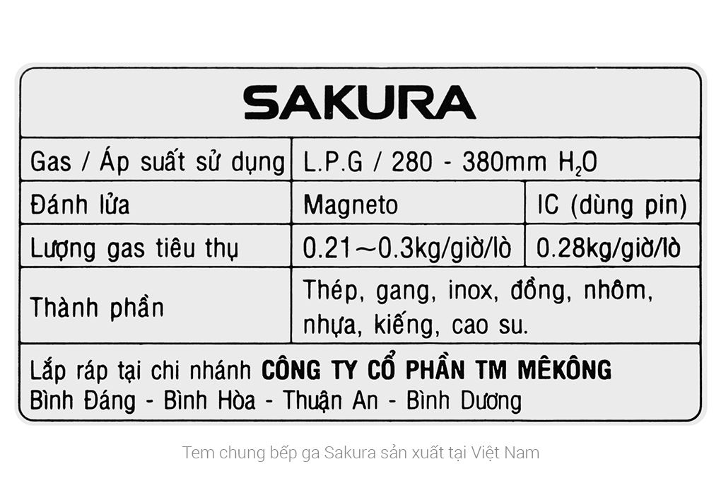 Bếp ga đôi Sakura SA-D707LG Màu Đen