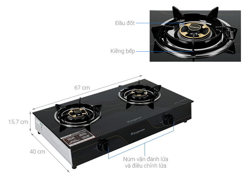 Bếp ga đôi Kangaroo KGGS69G6