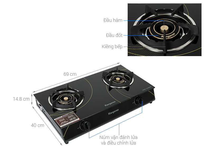 Bếp ga đôi Kangaroo KGGS69G7