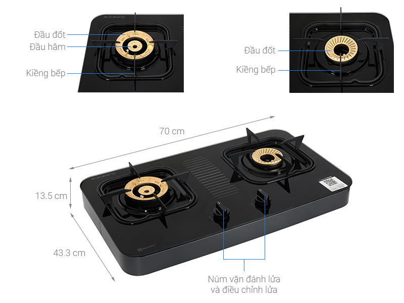 Bếp ga đôi Electrolux ETG7267GKR