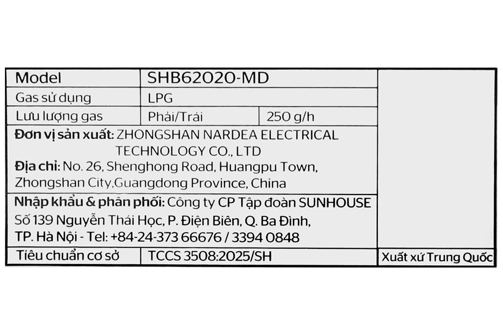 Bếp ga âm Sunhouse SHB62020-MD Màu Đen