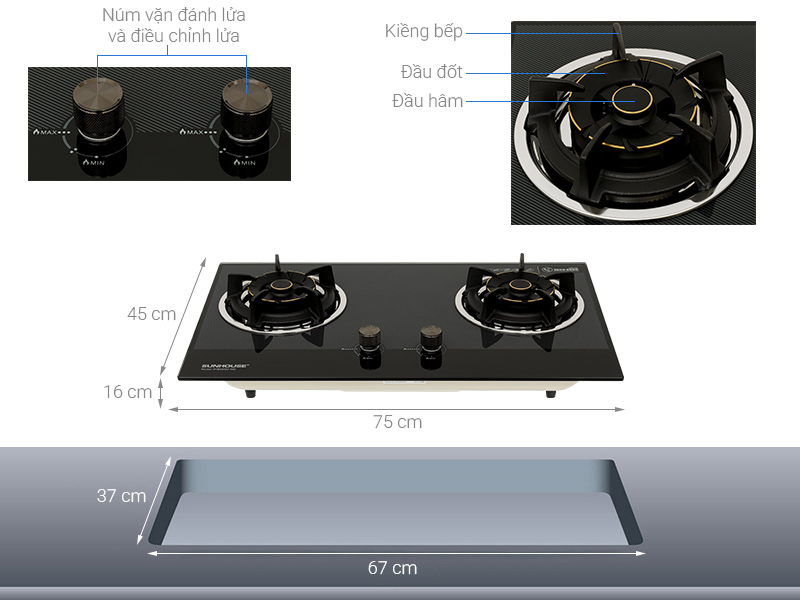Bếp ga âm Sunhouse SHB63020-MD