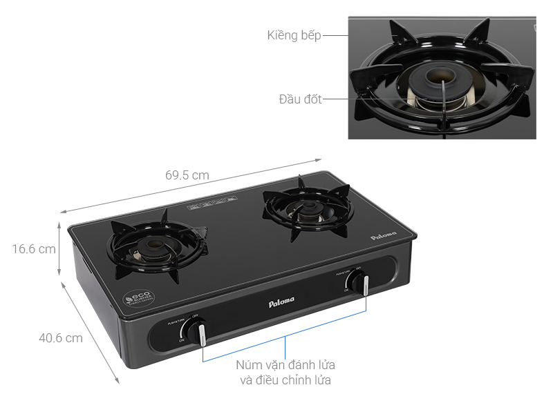Bếp gas đôi Paloma PA-V73GB