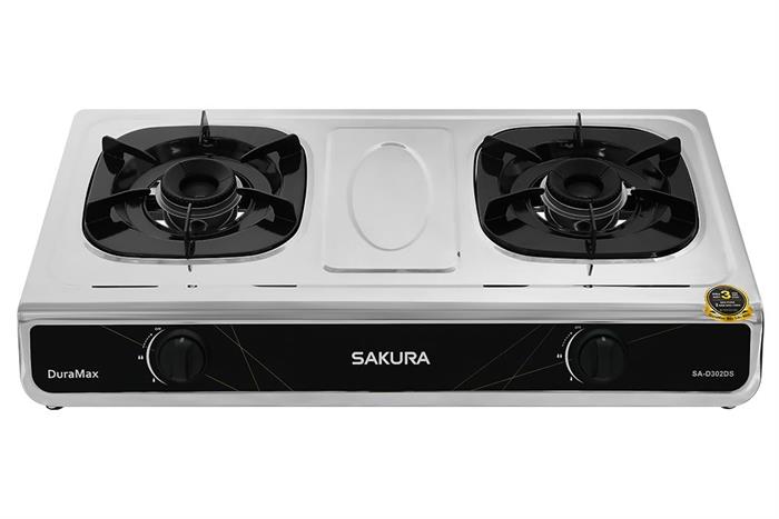 Bếp gas đôi Sakura SA-D302DS Màu Đen - Bạc