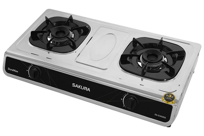 Bếp gas đôi Sakura SA-D302DS Màu Đen - Bạc