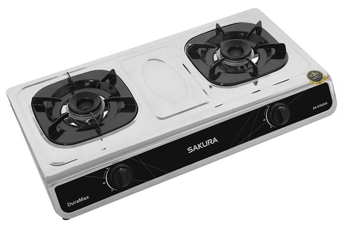 Bếp gas đôi Sakura SA-D302DS Màu Đen - Bạc