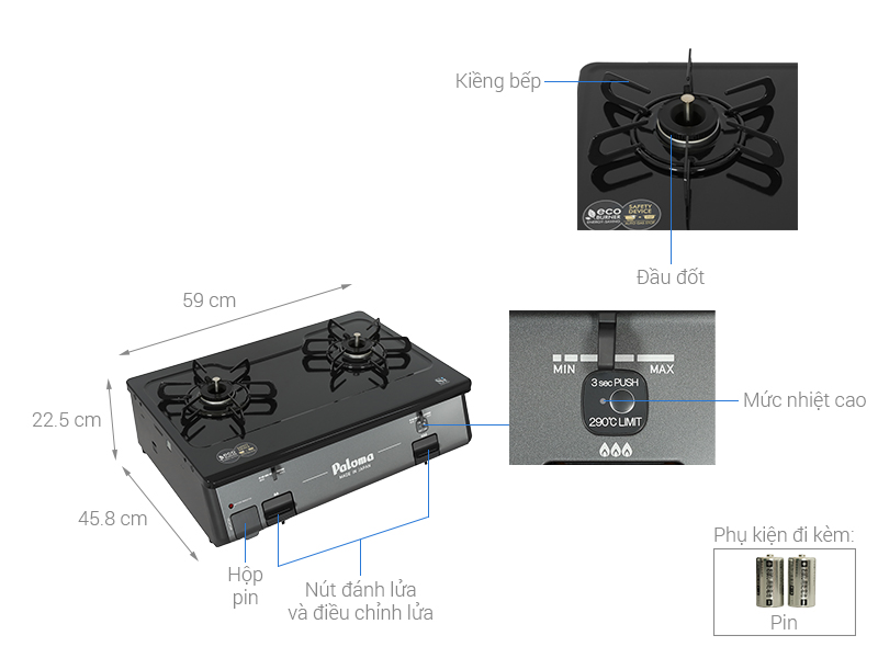 Bếp gas đôi Paloma PA-211B-R(VN)