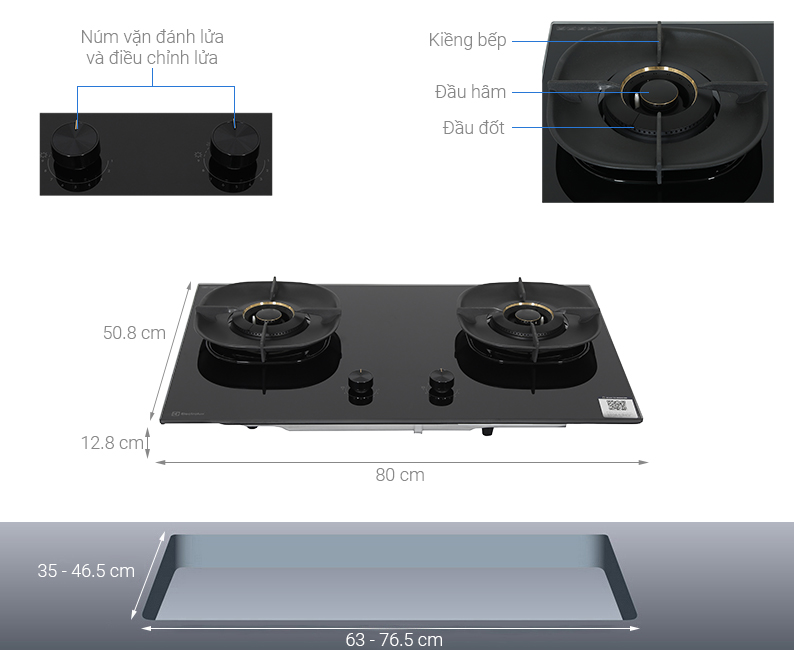 Bếp gas âm Electrolux EHG8236BF