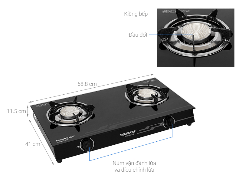 Bếp ga đôi Sunhouse SHB31013-EC