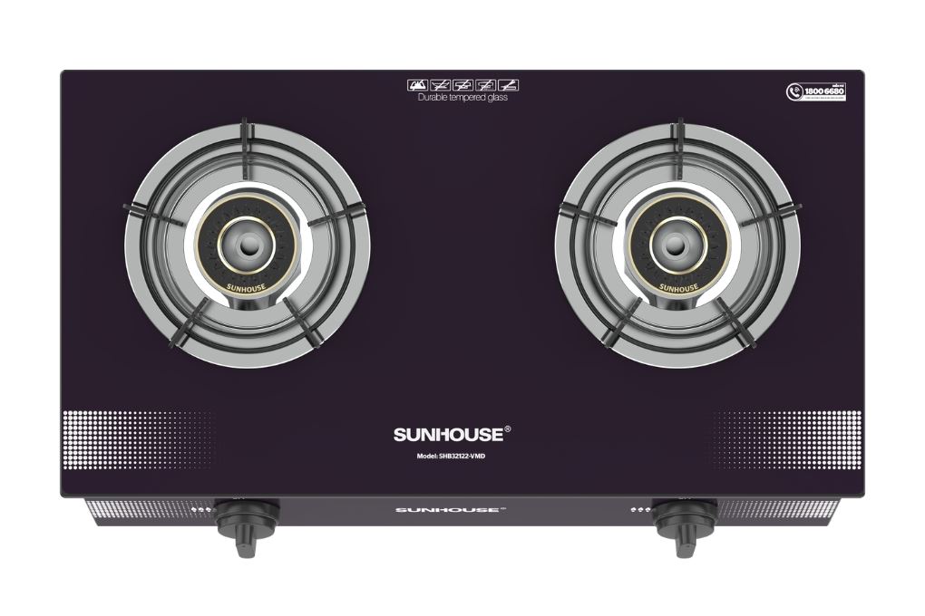 Bếp ga đôi Sunhouse SHB32122-VMD Màu Đen/Trắng