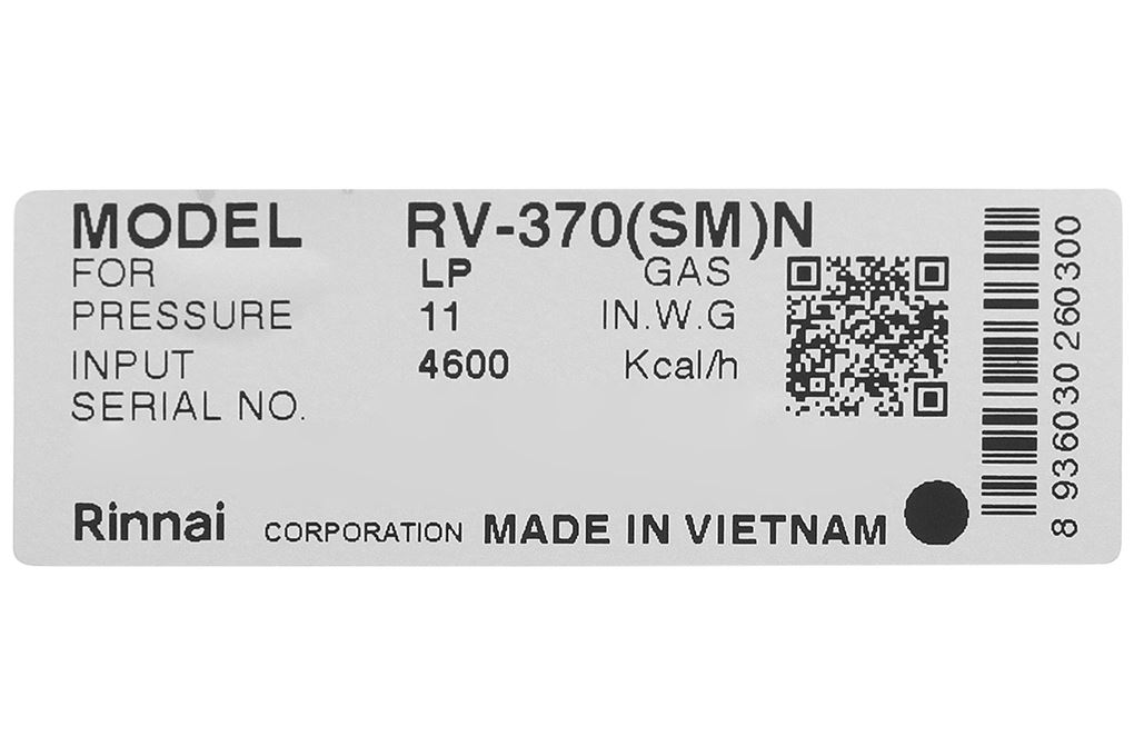 Bếp gas đôi Rinnai RV-370(SM)N Màu Bạc